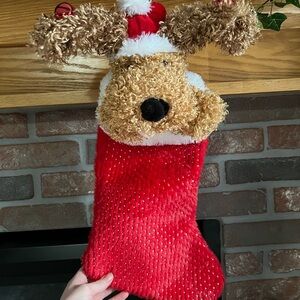 Animated Christmas Stocking with Dog Design